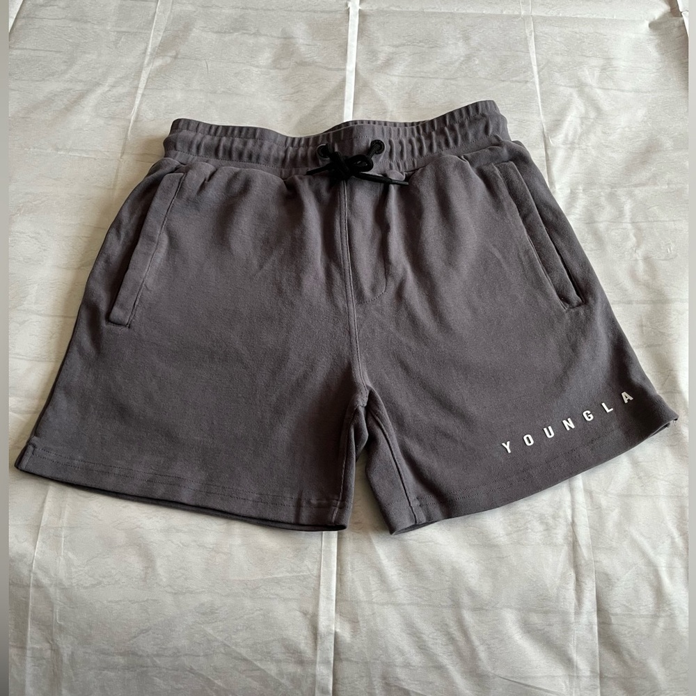 YoungLA Charcoal Logo Lounge Shorts
